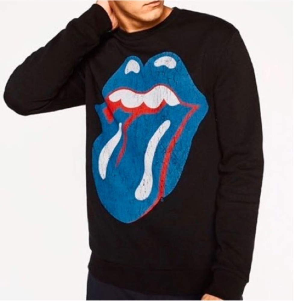 🔥 VINTAGE ZARA THE ROLLING STONES X ZARA SWEATSHIRTS MENS SIZE SMALL